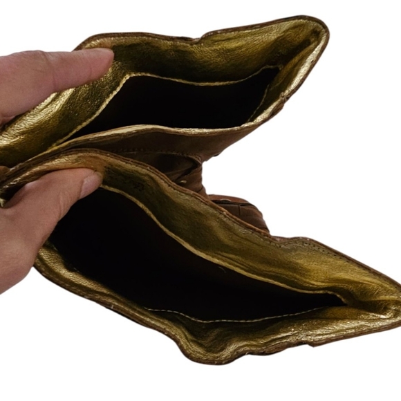 ZIGIGirl Soft Brown Genuine Leather Military Button Detail Platform Tall Boots - Picture 14 of 16